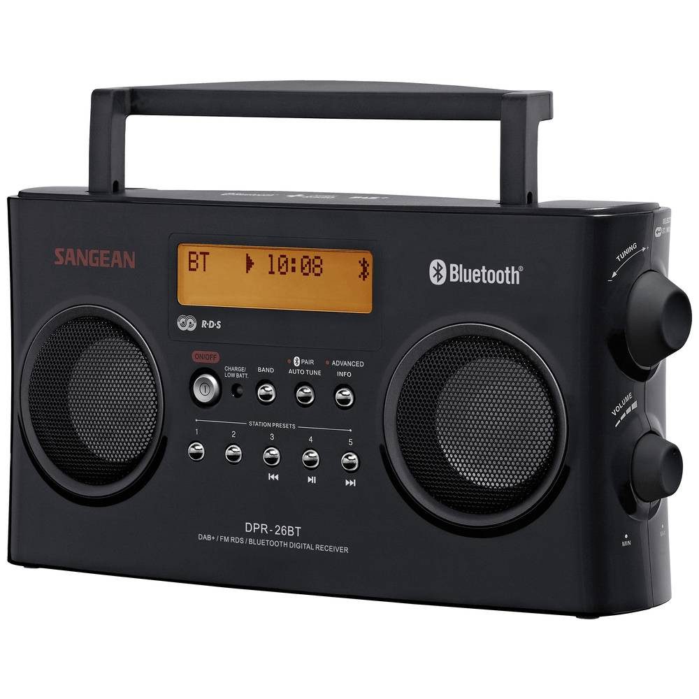 Sangean 260 ist ein DAB+ / UKW-RDS tragbares Radio mit Bluetooth DPR-26 BT Radio (Akku-Ladefunktion)