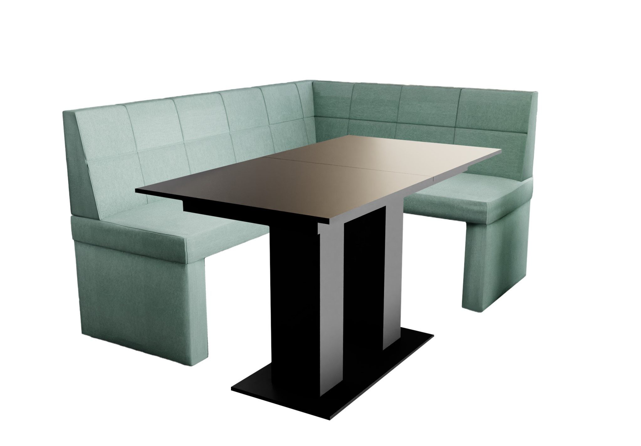 Fun Möbel Eckbankgruppe Eckbankgruppe „BLAKE“ Größe 168x128cm mit Tisch Schwarz, ausziehbarer Tisch
