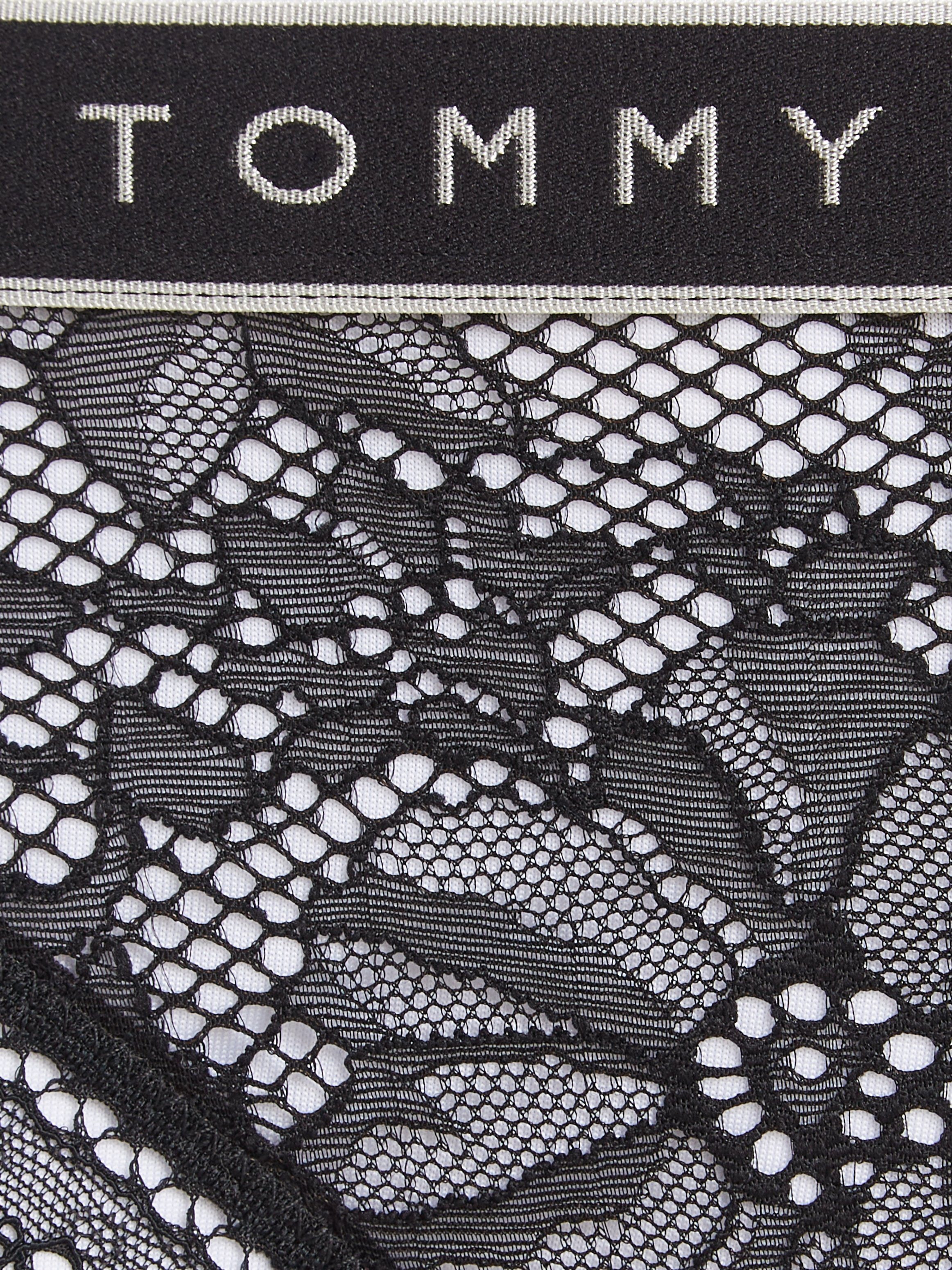 Hilfiger Logobund mit Spitze THONG Tommy und Black Underwear T-String