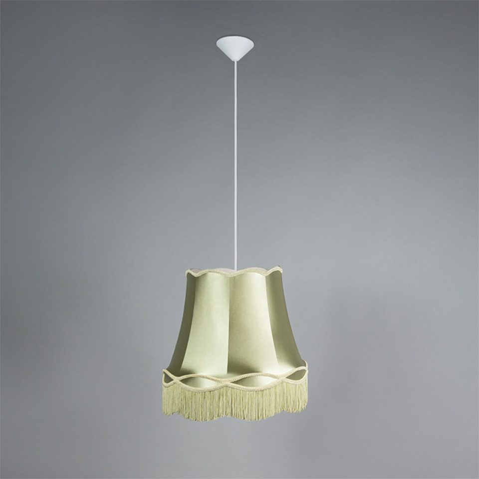 Qazqa Pendelleuchte Granny, ohne Leuchtmittel, E27, Grün, Retro, Textil, 1- günstig online kaufen