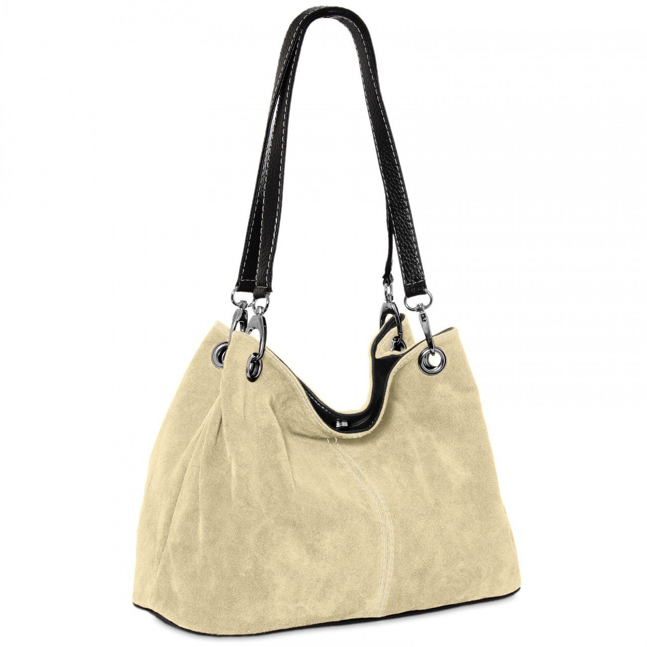 Caspar Schultertasche TL621 klassische Damen Wildleder Handtasche