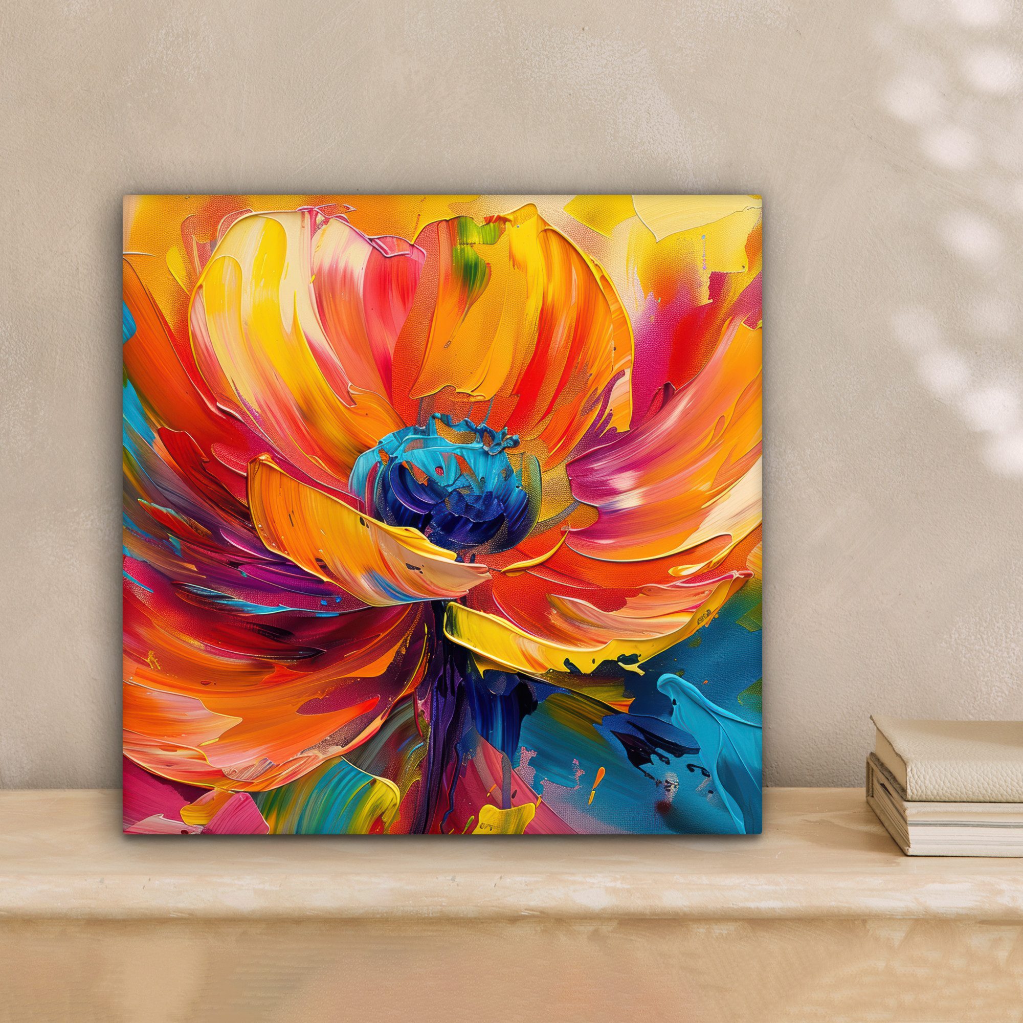 OneMillionCanvasses® Leinwandbild Blume - Lackierung - Modern - Abstrakt - günstig online kaufen