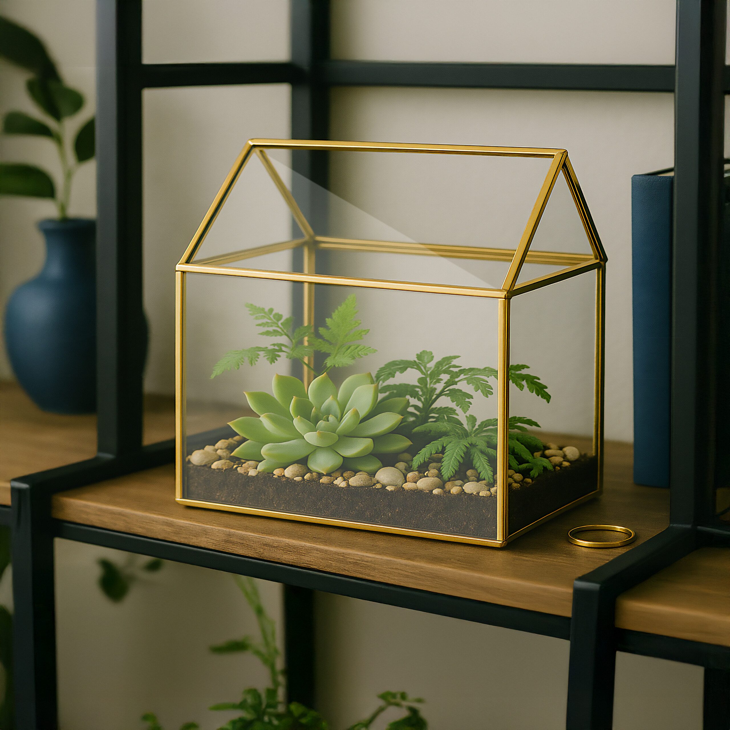 relaxdays Gewächshaus Pflanzenterrarium aus Glas Hausform, günstig online kaufen