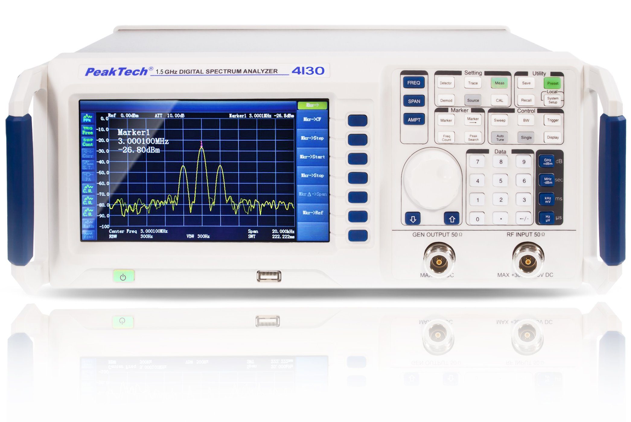 PeakTech Spannungsprüfer PeakTech P 4130: 1,5 GHz Spectrum Analyzer ~ mit Tracking Generator, (1 St)