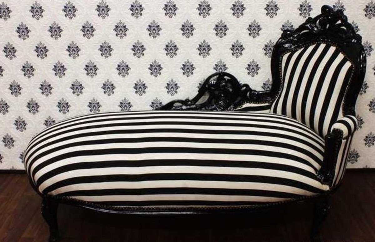 Casa Padrino Chaiselongue »Barock Chaiselongue Schwarz/Weiß Streifen / Schwarz - Barock Recamiere«
