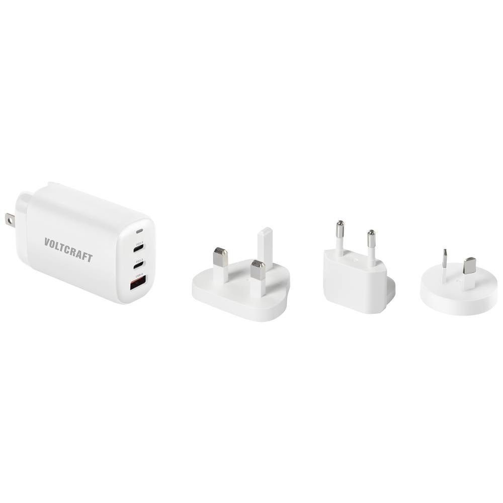 VOLTCRAFT 65 W USB-Reiselader GaN VC-13729645 USB-Ladegerät (GaN, mit Europa-Adapter, mit UK-Adapter, mit USA-Adapter)