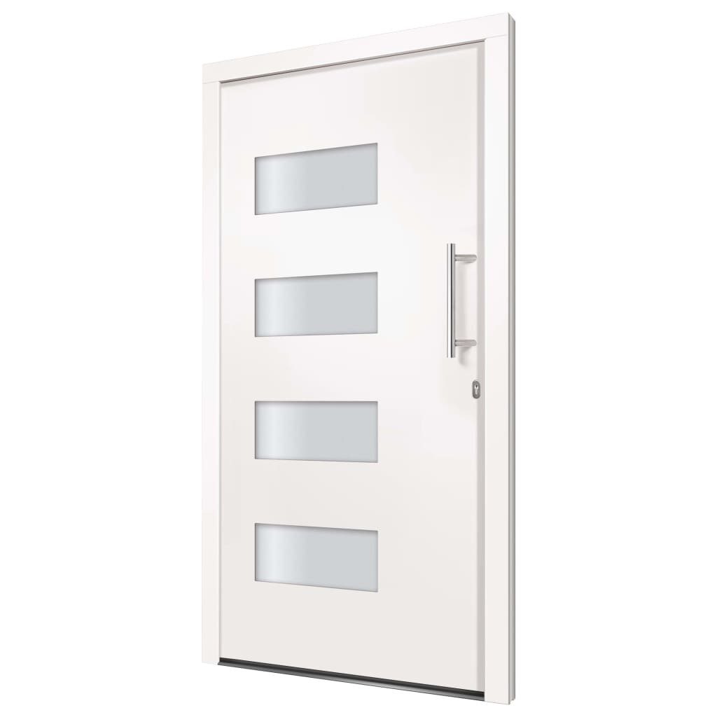 vidaXL Haustür Haustür Aluminium und PVC Weiß 100x200 cm (1-St)