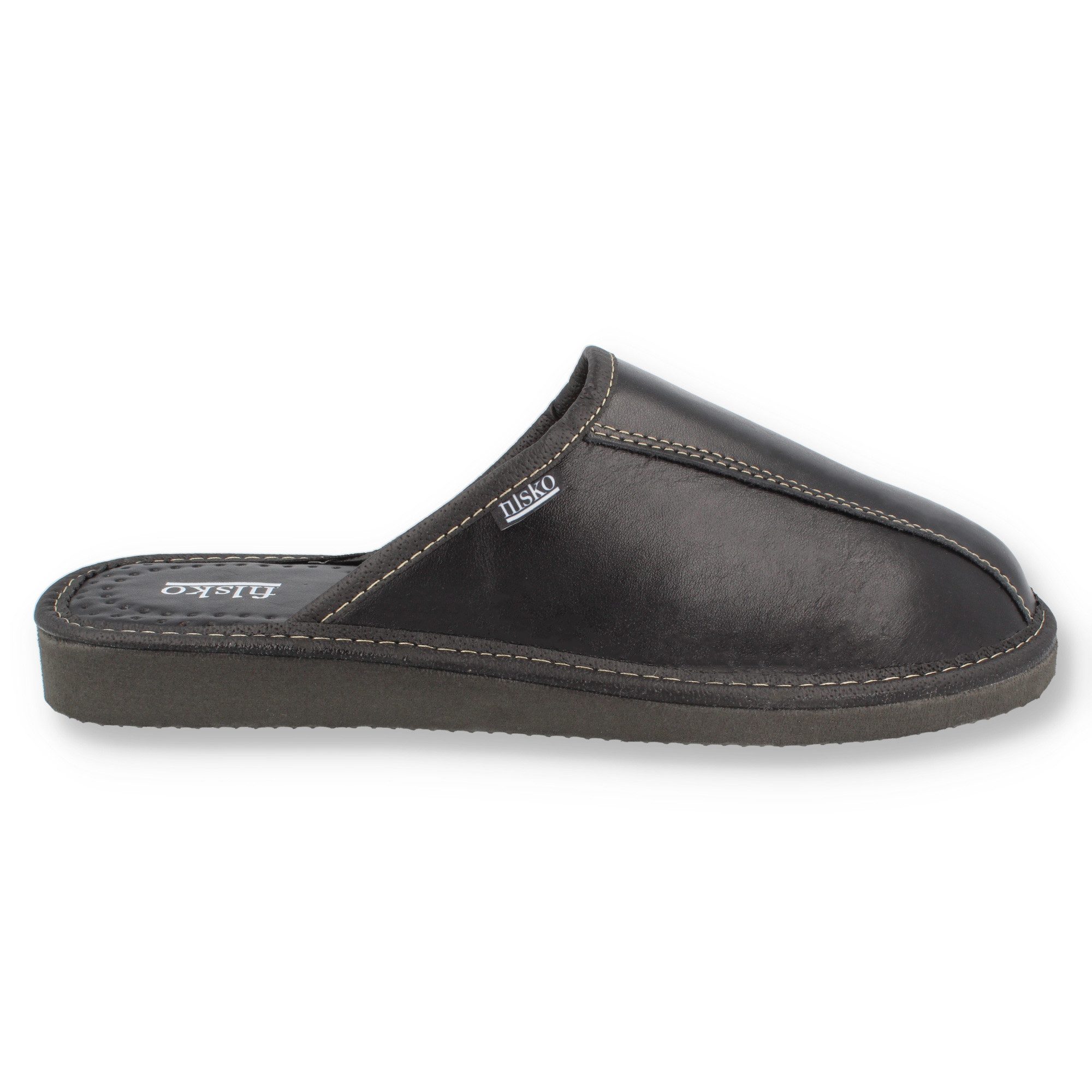 filsko Tarm Herren Leder Hausschuh (1 Paar, Obermaterial aus Leder) EVA-Sohle, Slip-On, Pantoffeln