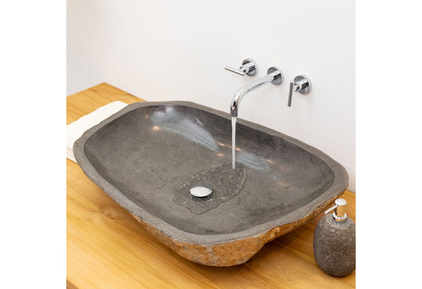 Thumbnail - wohnfreuden Aufsatzwaschbecken Naturstein Waschbecken 80 cm (Kein Set), 126014