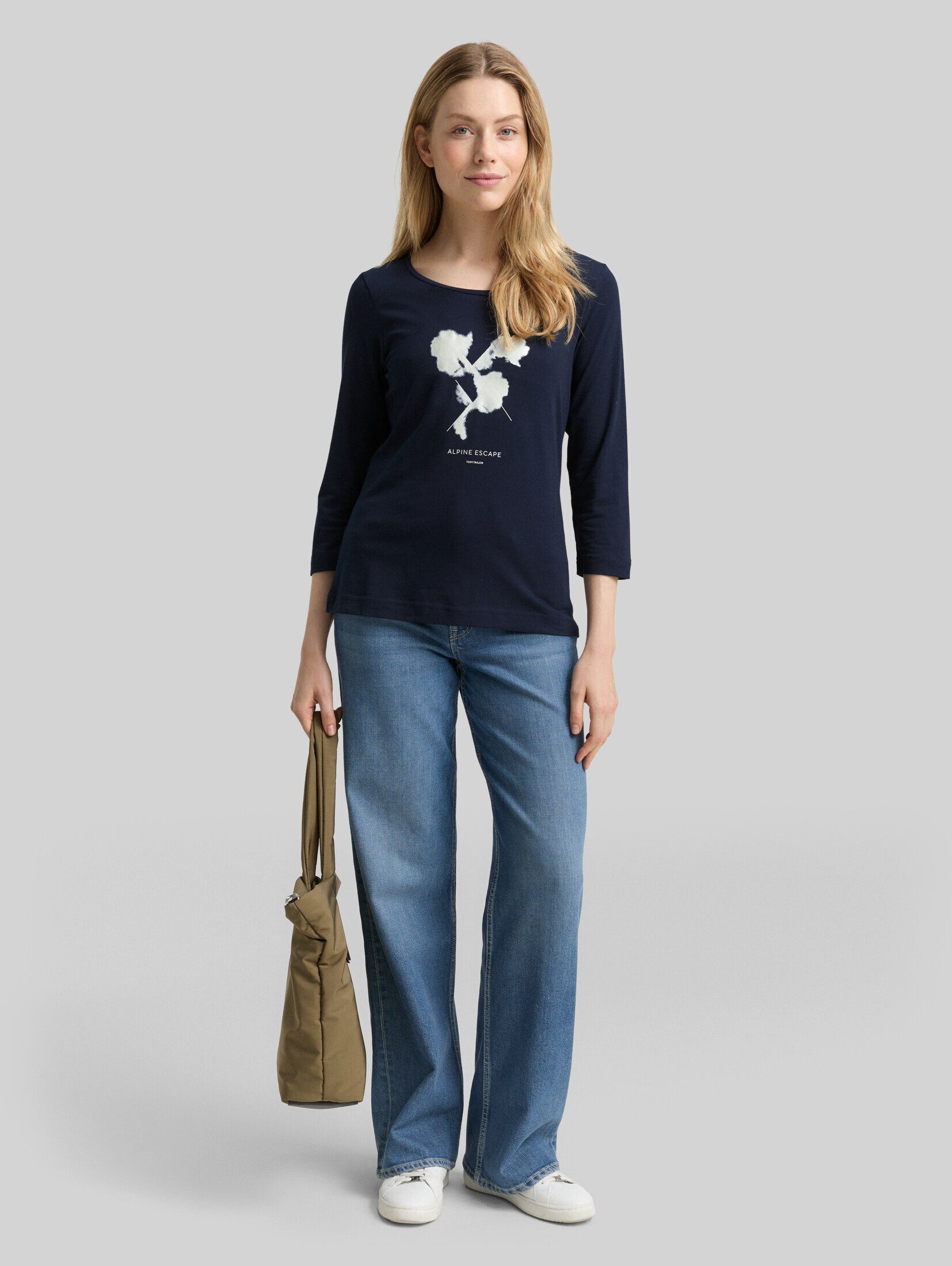 TOM TAILOR 3/4-Arm-Shirt T-Shirt Langarmshirt mit Print