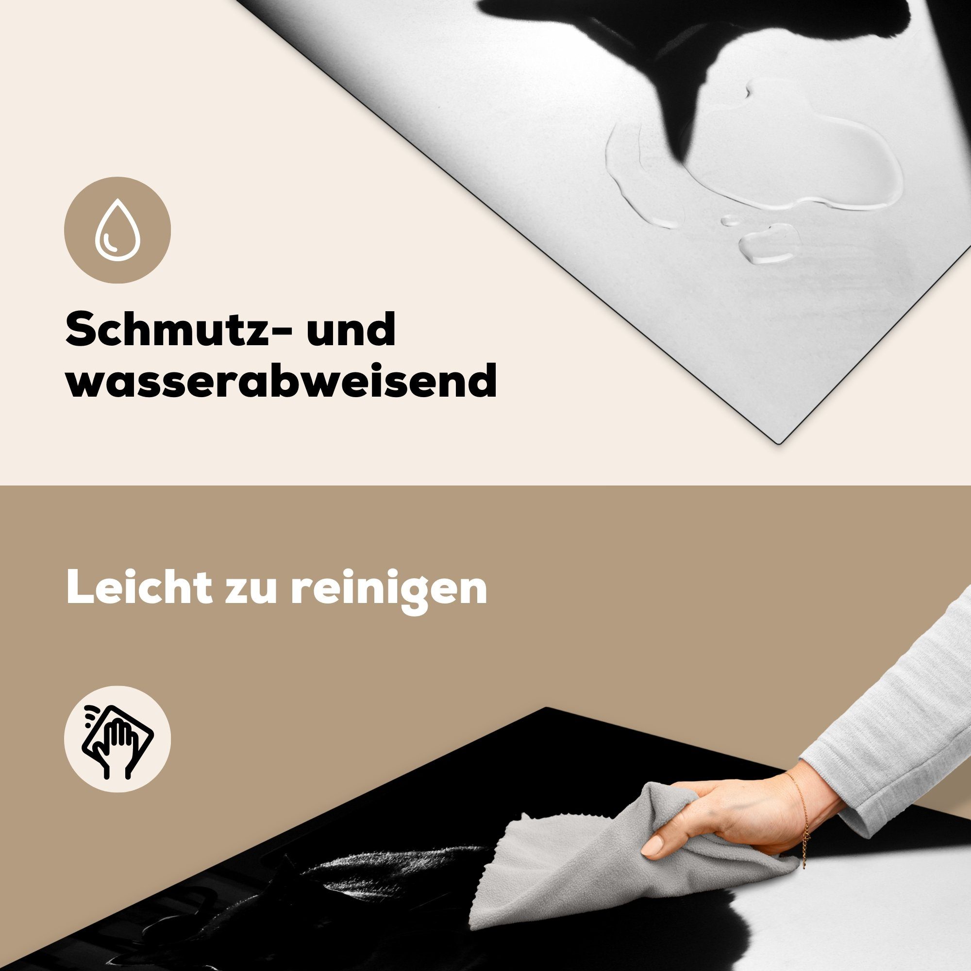 Katze Vinyl, der küche aus sieht Schatten Arbeitsplatte MuchoWow wie für Der Ceranfeldabdeckung, 78x78 (1 Batman, cm, Herdblende-/Abdeckplatte tlg),