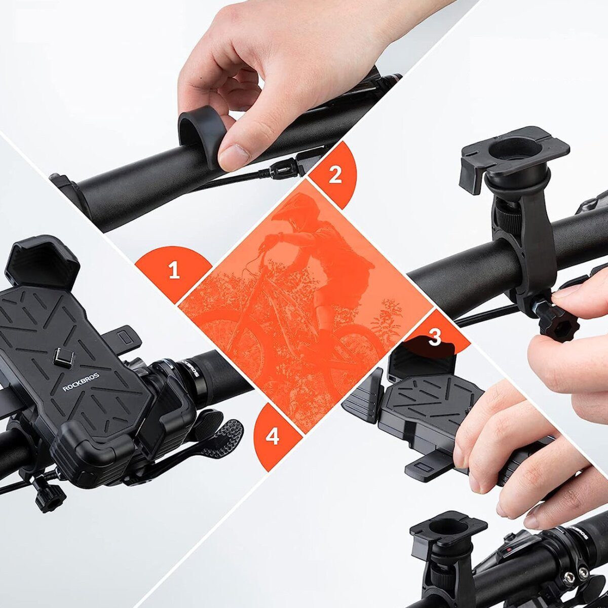 ROCKBROS Bicycle Mount Rockbros Mobile Phone Holder 25210030001 for Bicycle Handlebars
