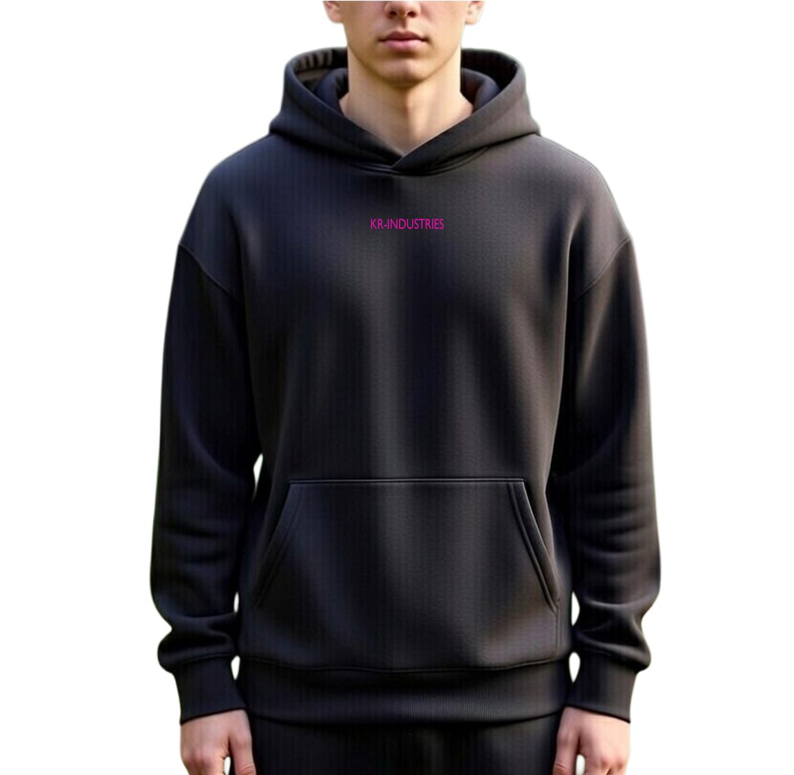 KR-Industries Hoodie Black Three Kapuzenpullover schwarz Oversize mit Design
