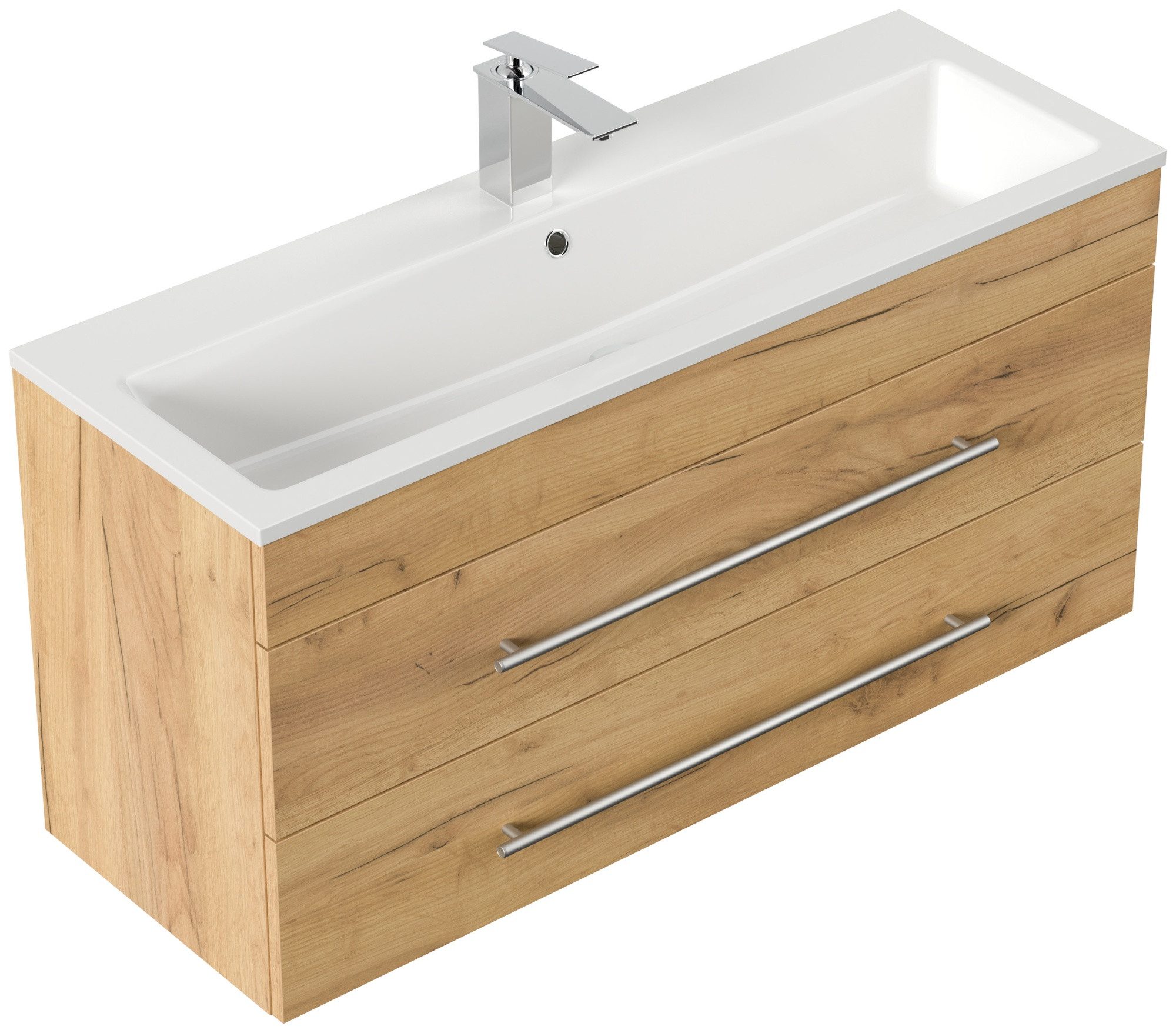Magnolia Home Waschtisch Badmöbel Mars 1000 SlimLine SoftClose Schubladen eiche gold