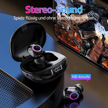 VSIUO HiFi Stereo Bluetooth Kopfhörer Kabellos True-Wireless Earbud Headset In-Ear-Kopfhörer (Bluetooth 5.2 In-Ear-Kopfhörer, Google Assistant, Siri, Voice Assistant, Noise Cancelling, Sportkopfhörer, IP4 Wasserdicht Ohrhörer)