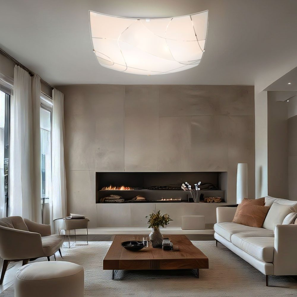 GLOBO LIGHTING Deckenleuchte, Leuchtmittel nicht inklusive, Deckenlampe Deckenleuchte Küchenlampe Glas Flurlampe 2 flammig L 30 cm