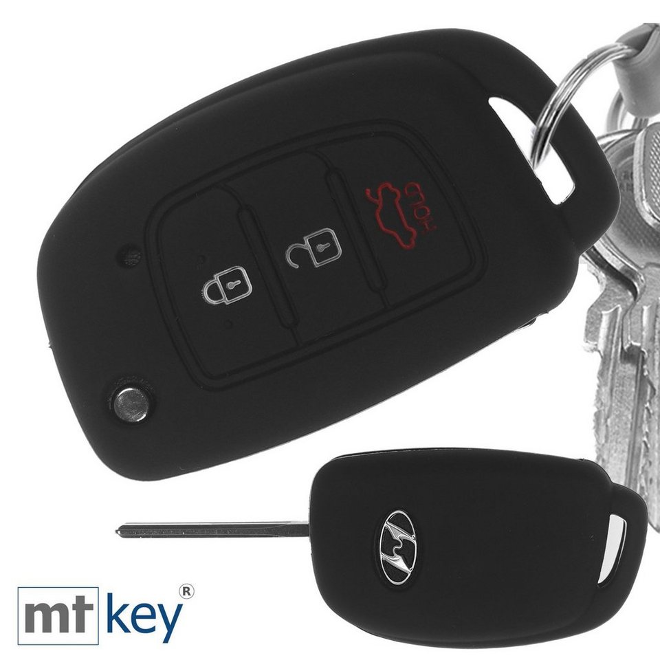 mt-key Schlüsseltasche Autoschlüssel Softcase Silikon Schutzhülle