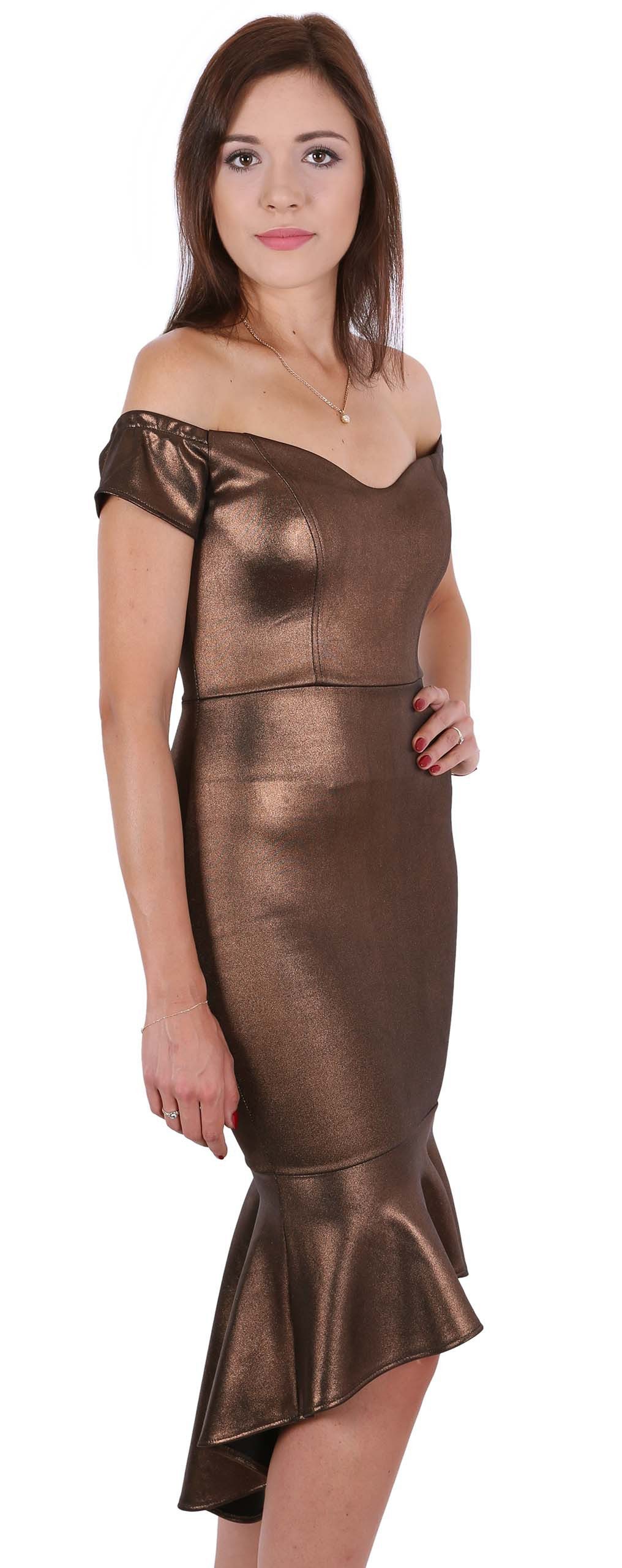 Sarcia.eu Midikleid John Zack Kupferfarbiges Kleid Meerjungfrau, schultenfrei L