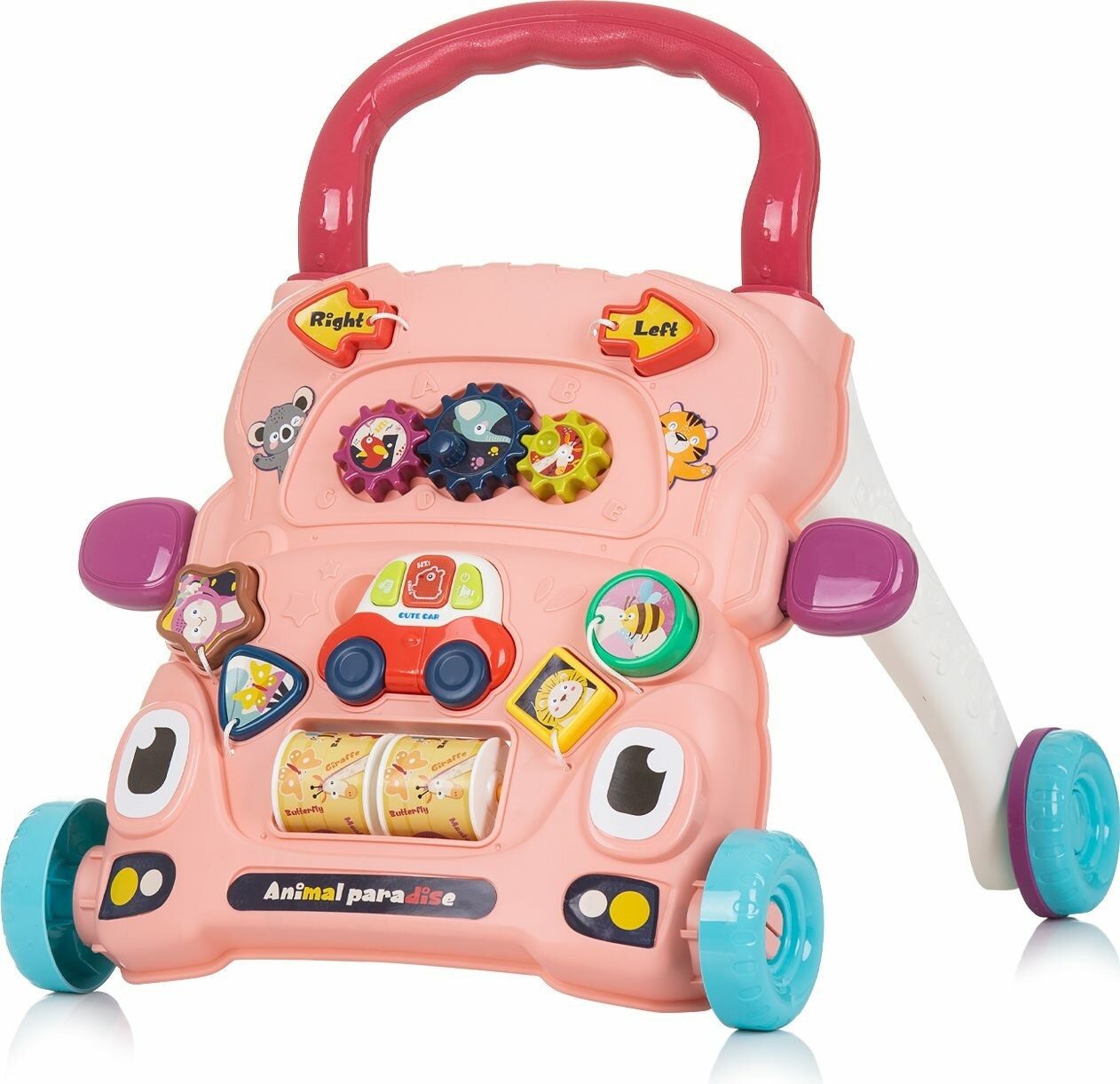 Chipolino Lauflernhilfe CHIPOLINO Interaktive Gehhilfe Lustige Tiere Rosa