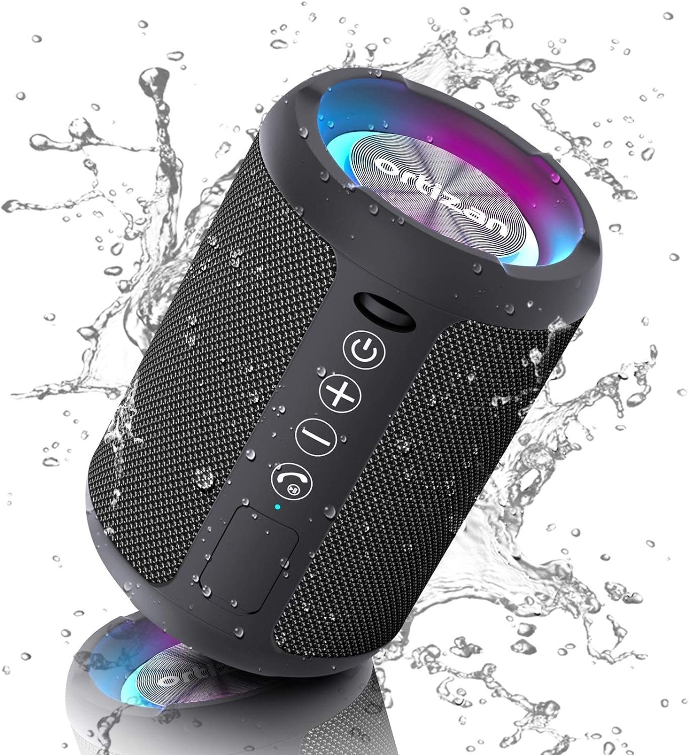 Ortizan Stereo Lautsprecher (Bluetooth, 10 W, mit LED Licht - Tragbarer Lautsprecher Bluetooth Boxen Enormer Bass)