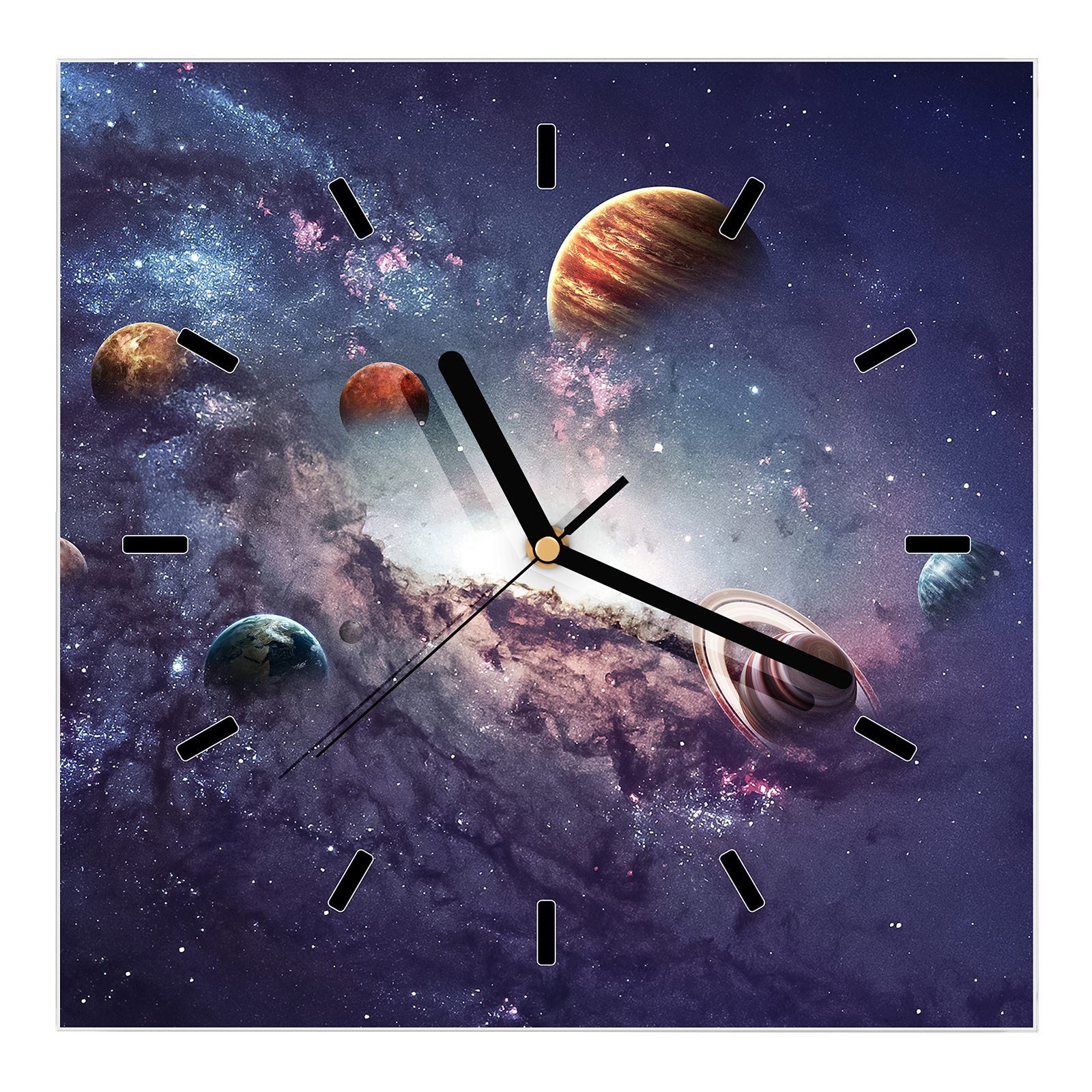 verschiedene Primedeco Planeten Glasuhr Wanduhr Wanduhr cm Motiv Größe mit 30 x 30 Wandkunst