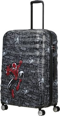 American Tourister® Hartschalen-Trolley Wavebreaker, spiderman sketch, 77 cm, 4 Rollen, Kinderreisekoffer Reisekoffer Aufgabegepäck TSA-Zahlenschloss