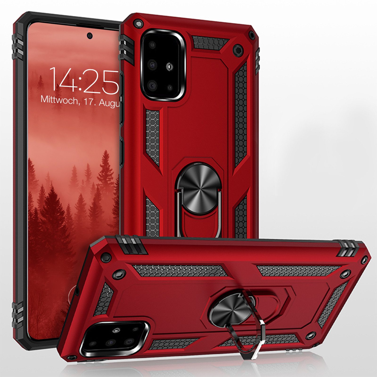 Tec-Expert Handyhülle Outdoor Cover Hülle für Samsung Galaxy A51 6.5 Zoll, 6.5, Premium Hülle aus verstärktem Polycarbonat