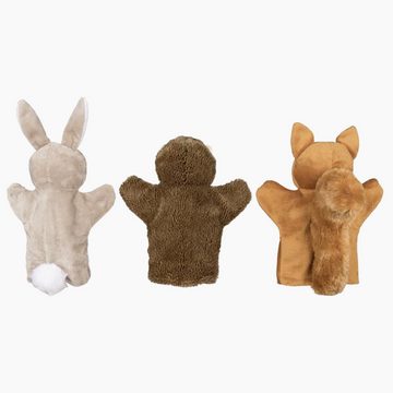 goki Handpuppe Handpuppen Eichhörnchen, Hase und Igel (Spar-Set, 3-tlg., Eichhörnchen, Hase und Igel), für Spaß und kreatives Spielen