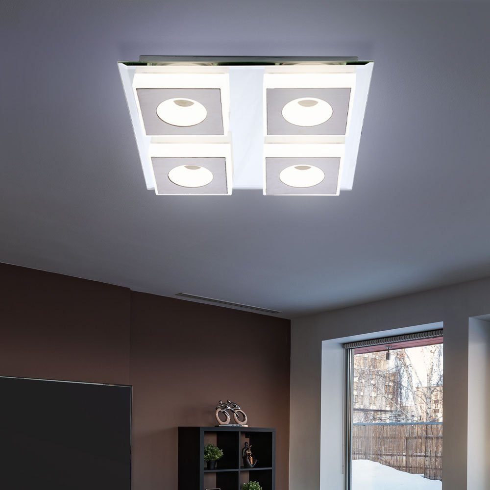 LED Beleuchtung Warmweiß, Zimmer Leuchtmittel Wohn inklusive, Design Lampe Globo LED Arbeits Spiegel Deckenleuchte, Decken