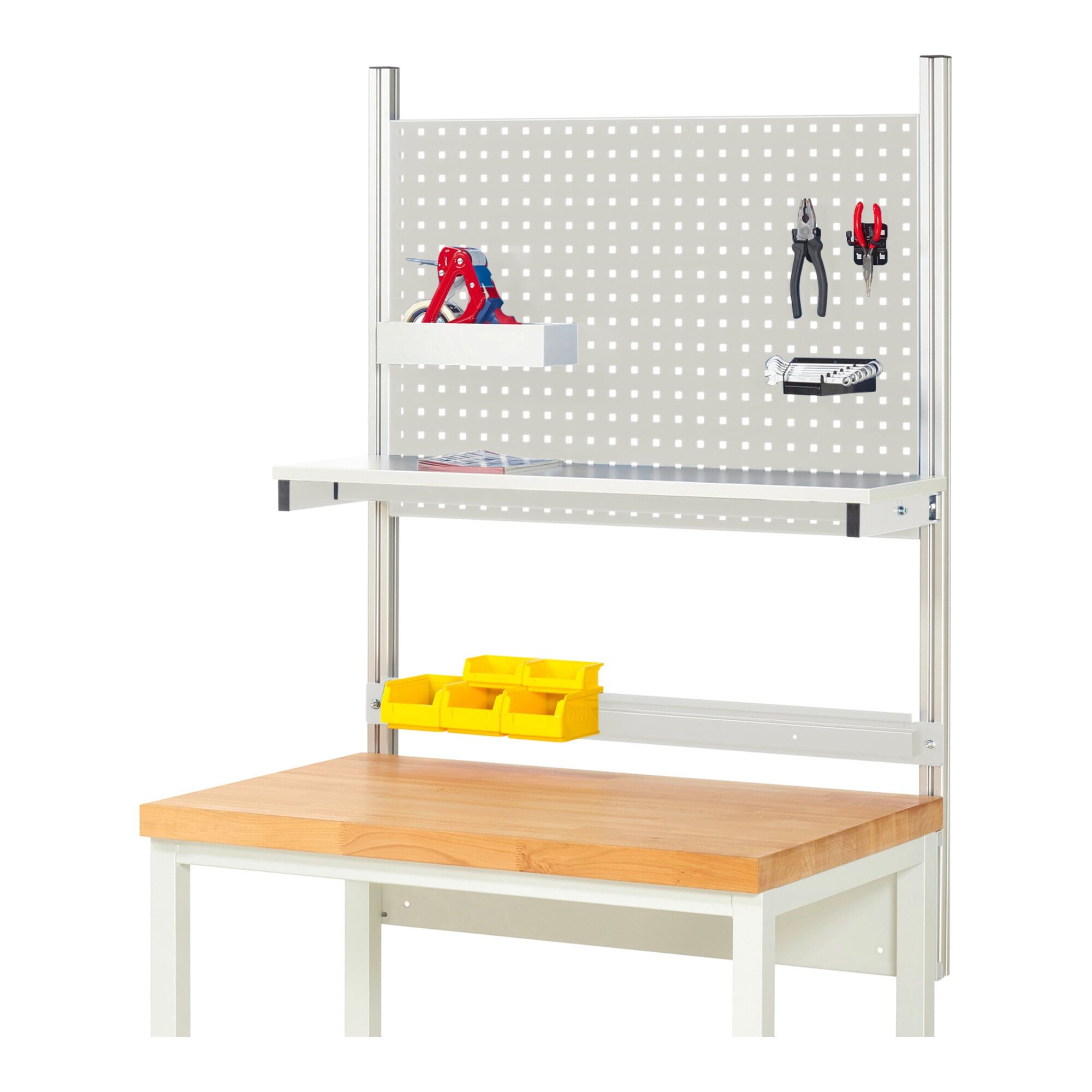 RAU Werkbank Rau System-Aufbau Komplettset 01, für Produktbreite 1000 mm, RAL7035/R