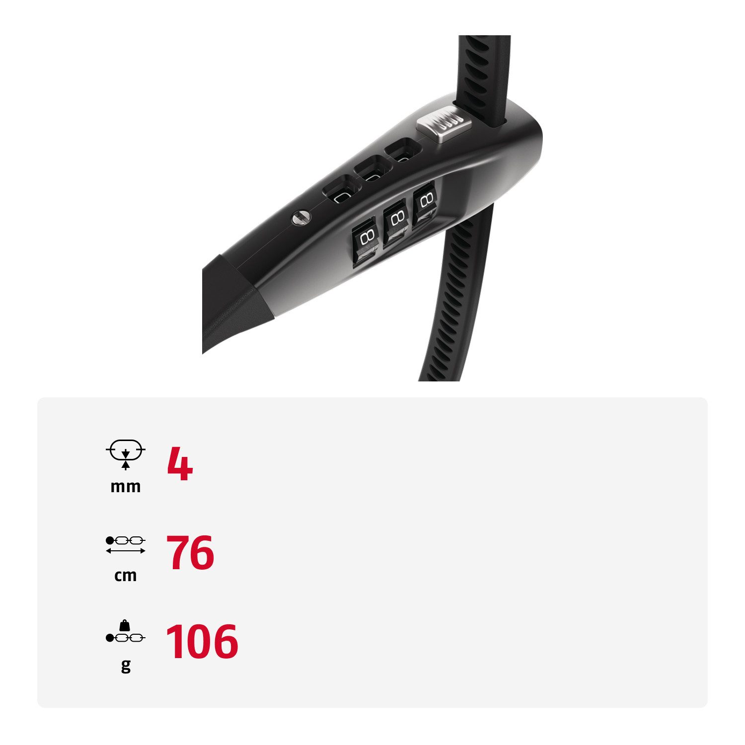 ABUS Kabelschloss TravelGuard Combiflex 70 BK