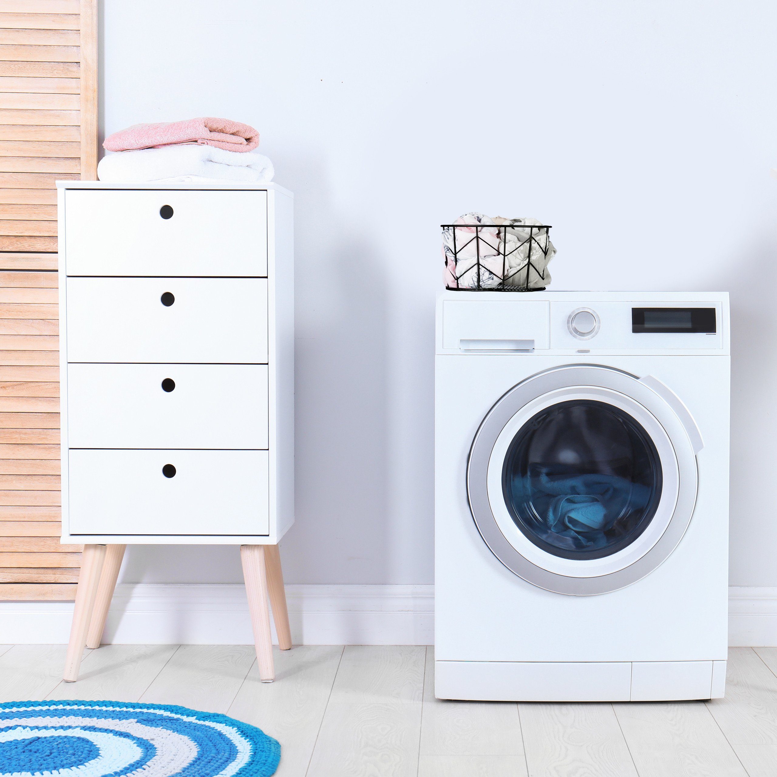 relaxdays Drahtkorb 2x Metall Drahtkorb rund Gold