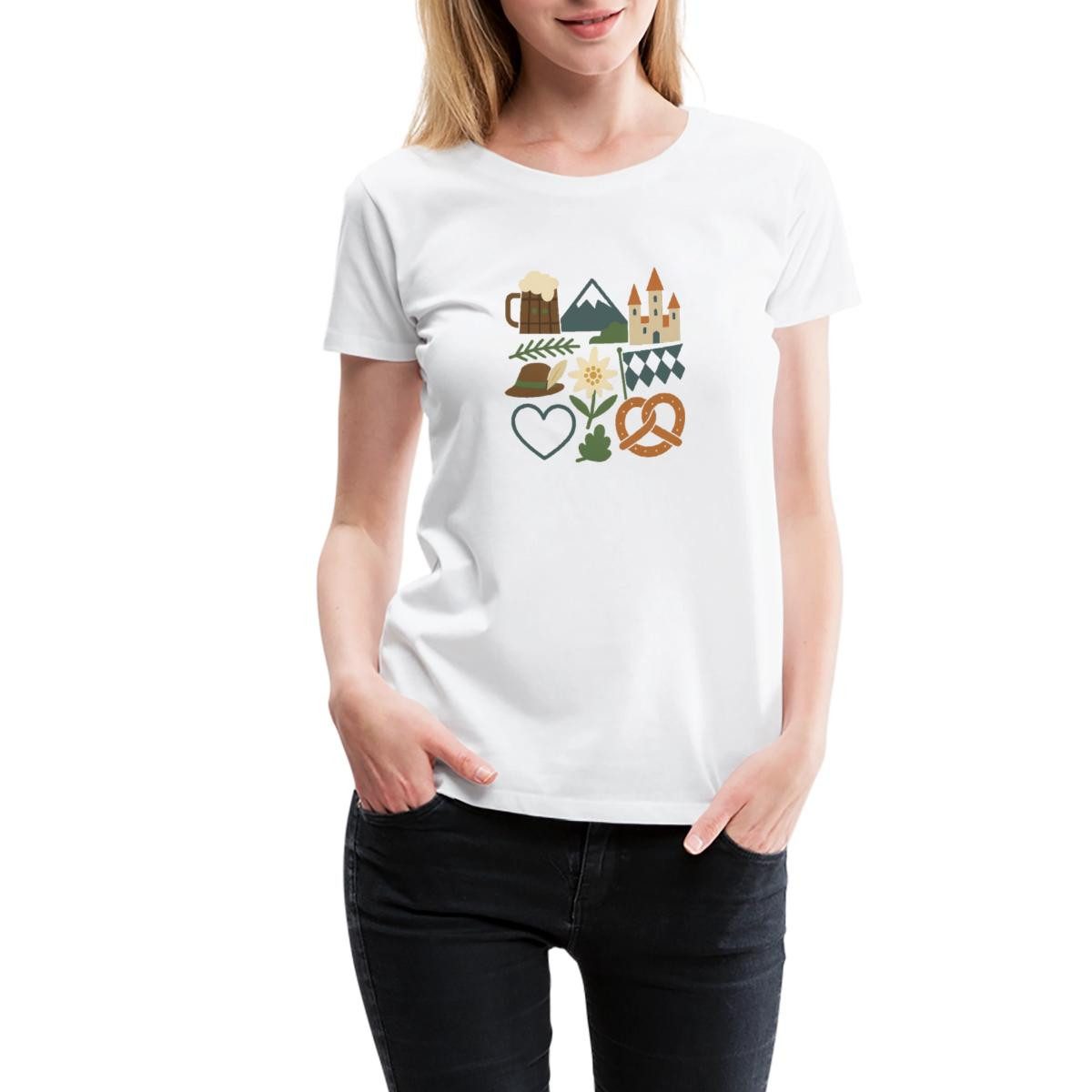 Spreadshirt T-Shirt Bayern Volksfest Breze Edelweiß günstig online kaufen