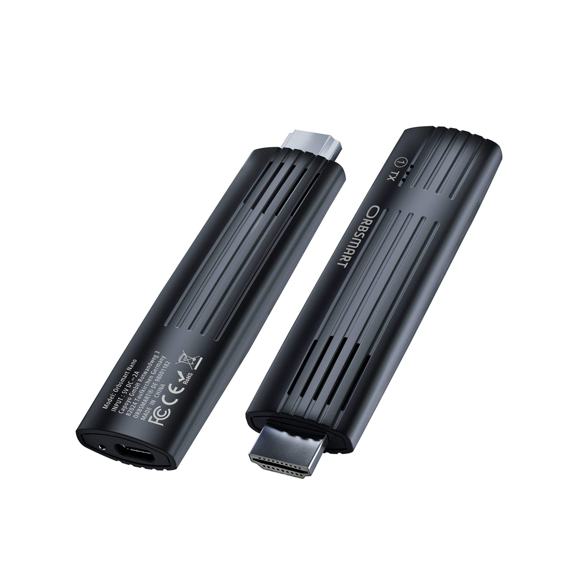 Orbsmart Nano Wireless HDMI Sender & Empfänger Set für TV, Beamer, PC & Laptop HDMI-Adapter HDMI zu HDMI, Transmitter, 1080p Full HD, 30m Reichweite, Plug & Play