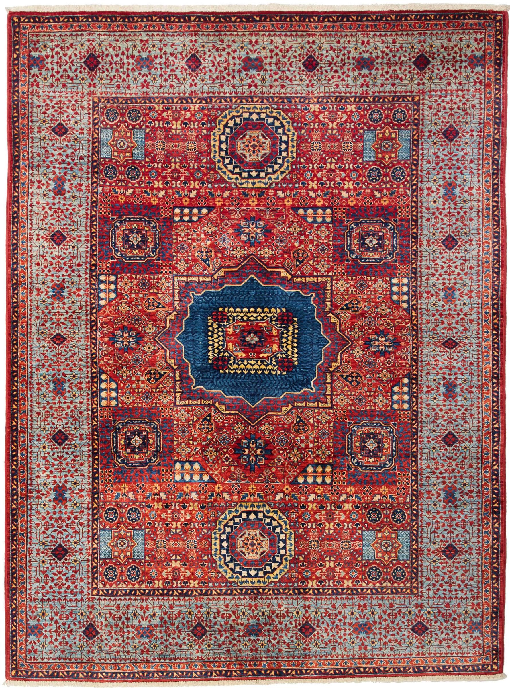 Nain Trading Orientteppich Mamluk 197x147 Handgeknüpfter Orientteppich, rechteckig, Höhe: 10 mm