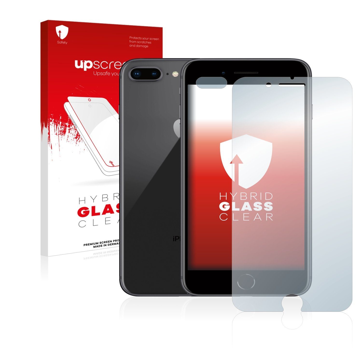 upscreen »Panzerglasfolie für Apple iPhone 8 Plus (Display+Kamera)« für  Apple iPhone 8 Plus (Display+Kamera), Displayschutzglas, Schutzglas  Glasfolie klar