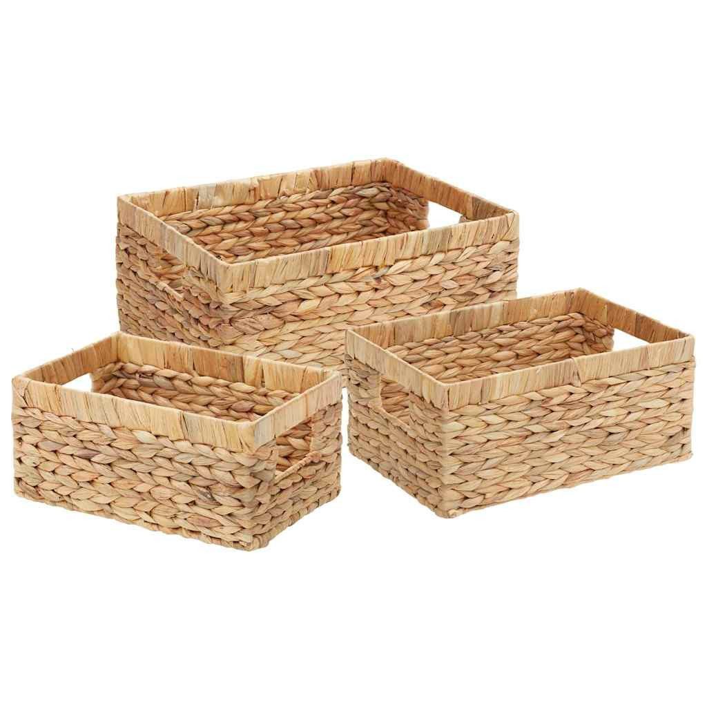 vidaXL Aufbewahrungsbox Aufbewahrungskörbe 3 pcs Natur 40 x 30 x 18 cm Wasserhyazinthe (3 St)