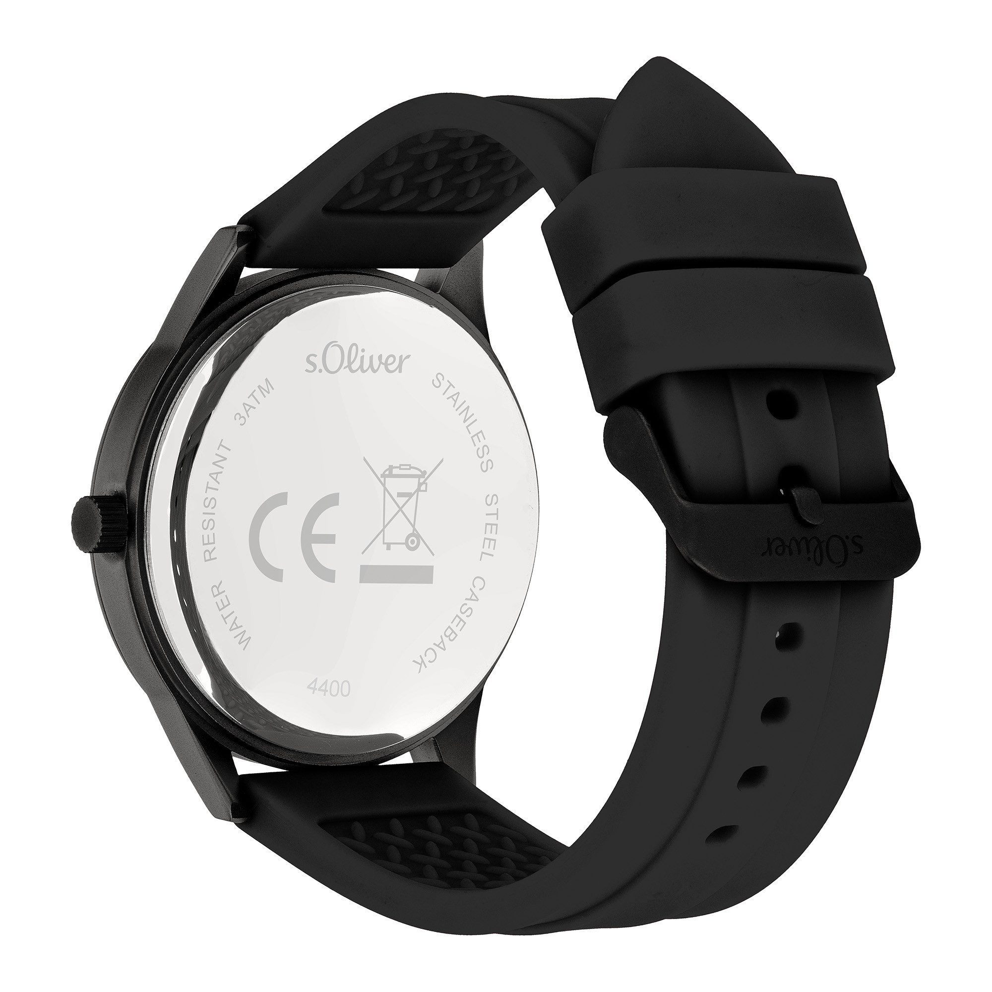 s.Oliver Quarzuhr Sport Silicone SO-4400-PQ, Armbanduhr, Herrenuhr, Silikonarmband, analog