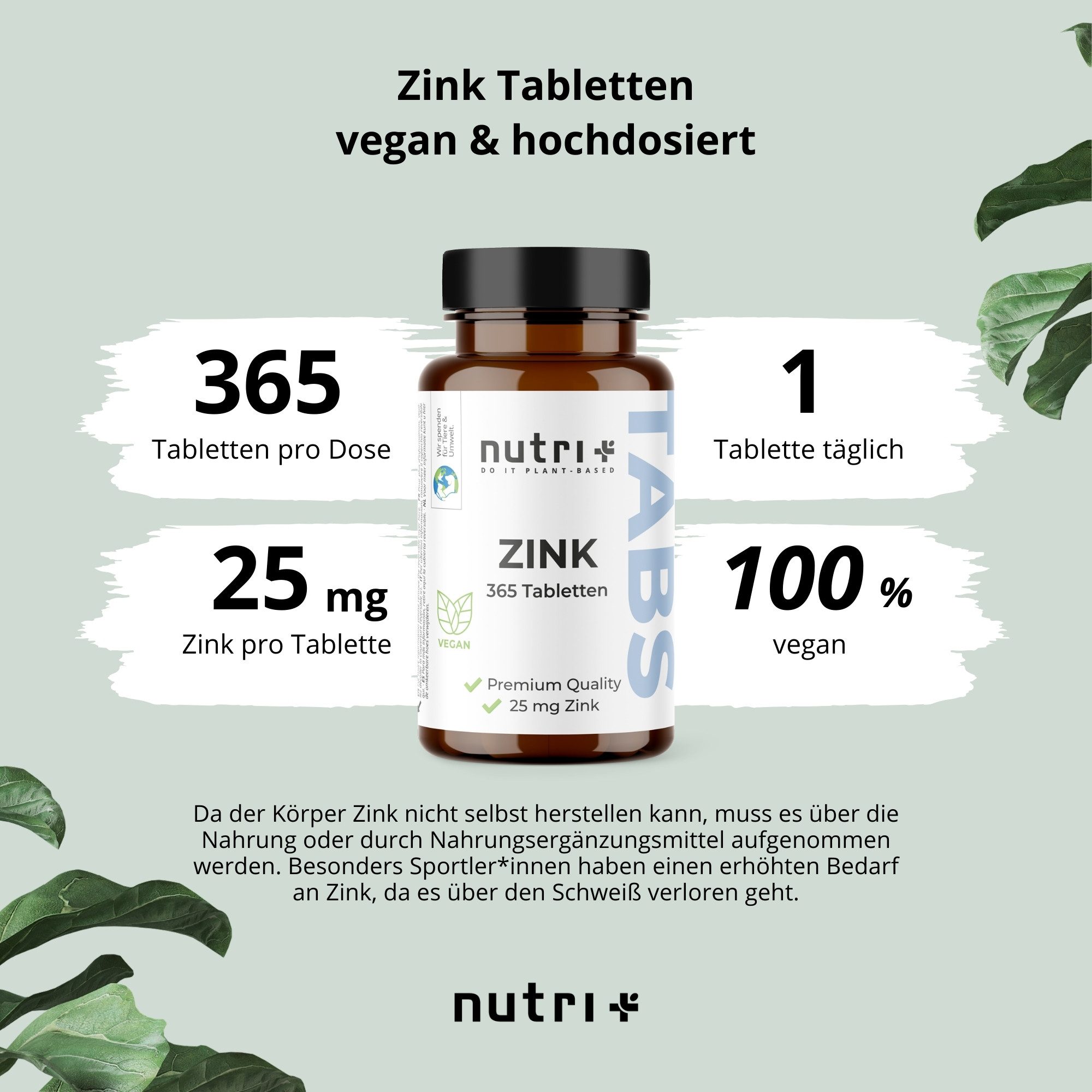 nutri+ Zink hochdosiert Kapseln