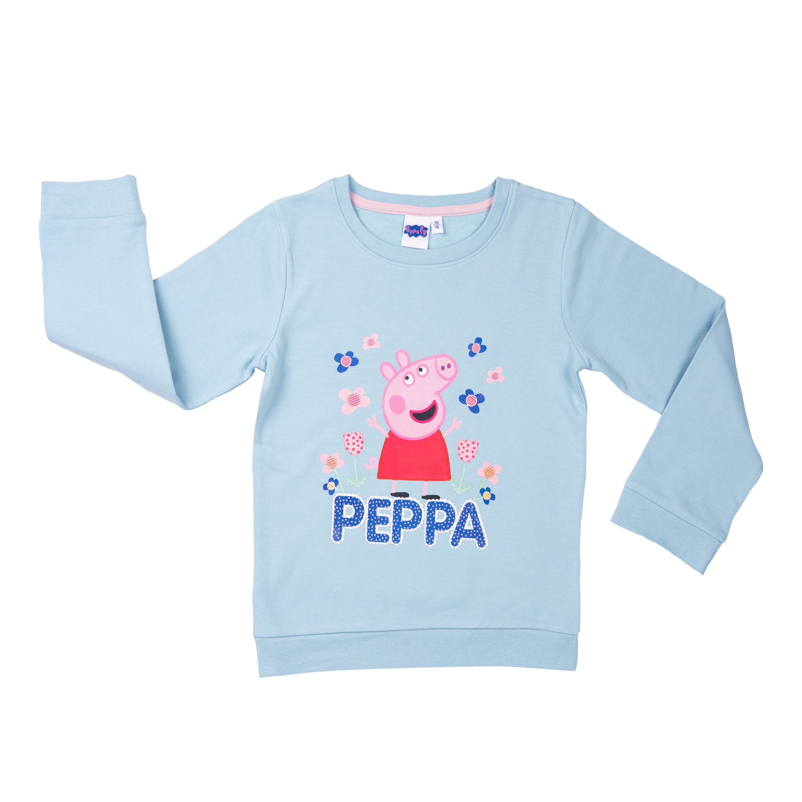 für Blau United Sweatshirt Sweatshirt - Pullover Mädchen Labels® Peppa Wutz Kinder Oberteil