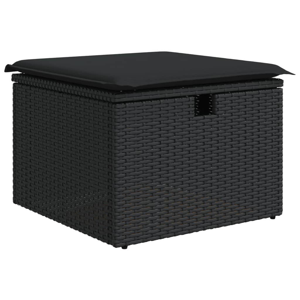 vidaXL Hocker Gartenhocker mit Kissen Schwarz günstig online kaufen