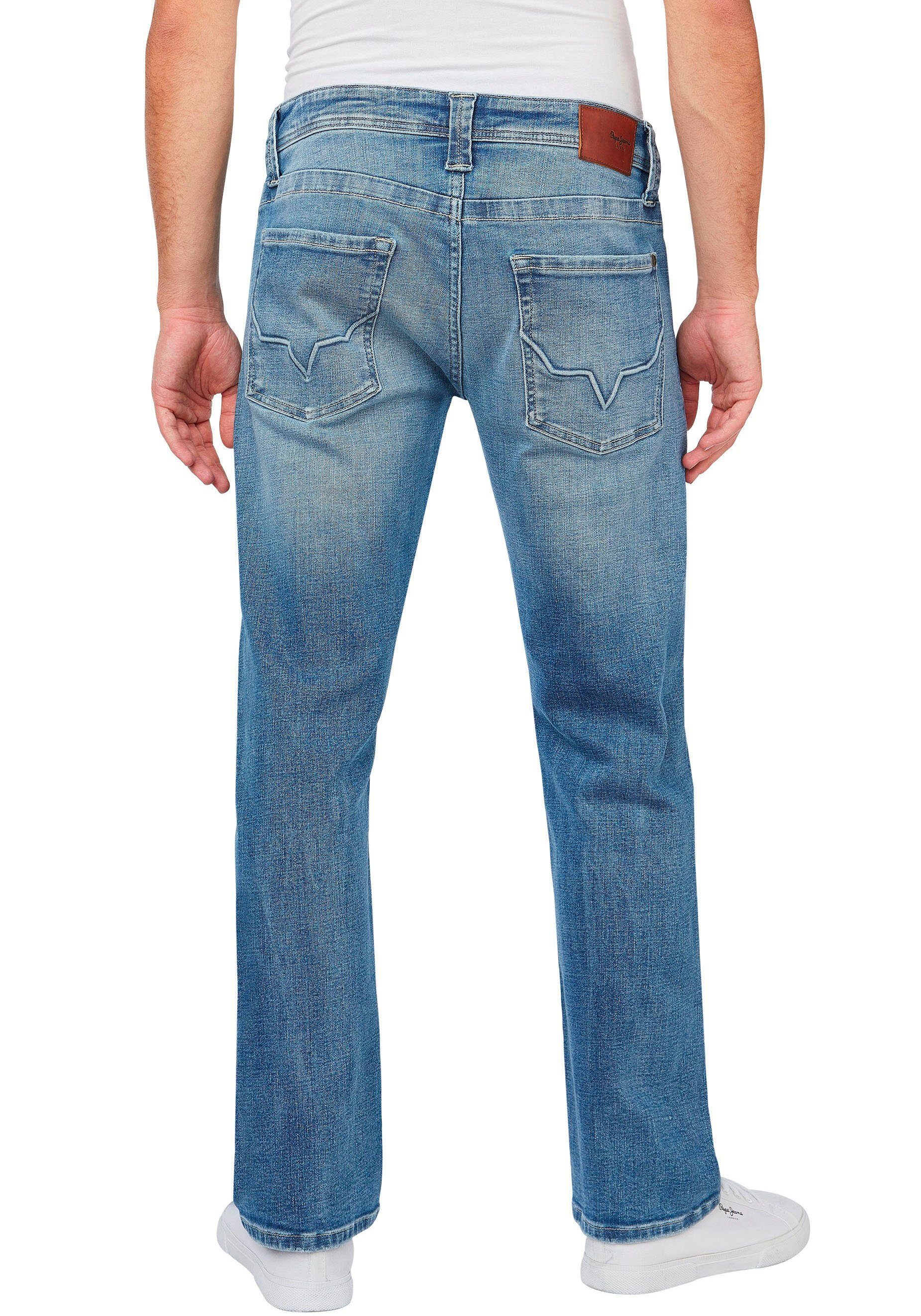 Jeans 5-Pocket-Form Pepe lightcross KINGSTON Straight-Jeans in ZIP