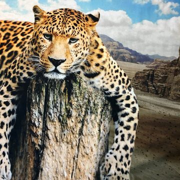 Bettwäsche Leopard Fels, ESPiCO, Renforcé, 2 teilig, Wildtier, Afrika, Safari