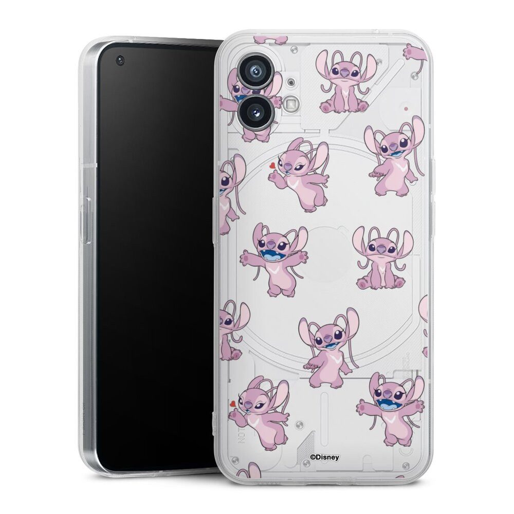 DeinDesign Handyhülle Lilo & Stitch Engel Disney Angel Faces Pattern Transparent, Nothing Phone 1 Silikon Hülle Bumper Case Handy Schutzhülle