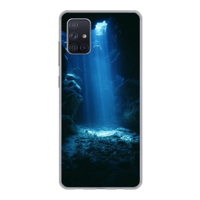 MuchoWow Handyhülle Höhle im klaren blauen Wasser von Grand Cayman Phone Case Handyhülle Samsung Galaxy A71 Silikon Schutzhülle