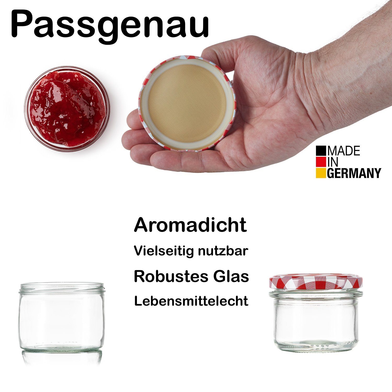 Einkochgläser 125ml BigDean Sturzgläser Einmachglas Made (12-tlg) in Germany, TO 82
