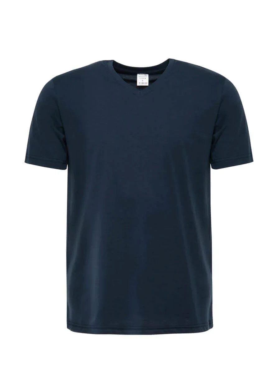 T-Shirt Herren T-Shirt V-Kragen Marine / 01 M066-06