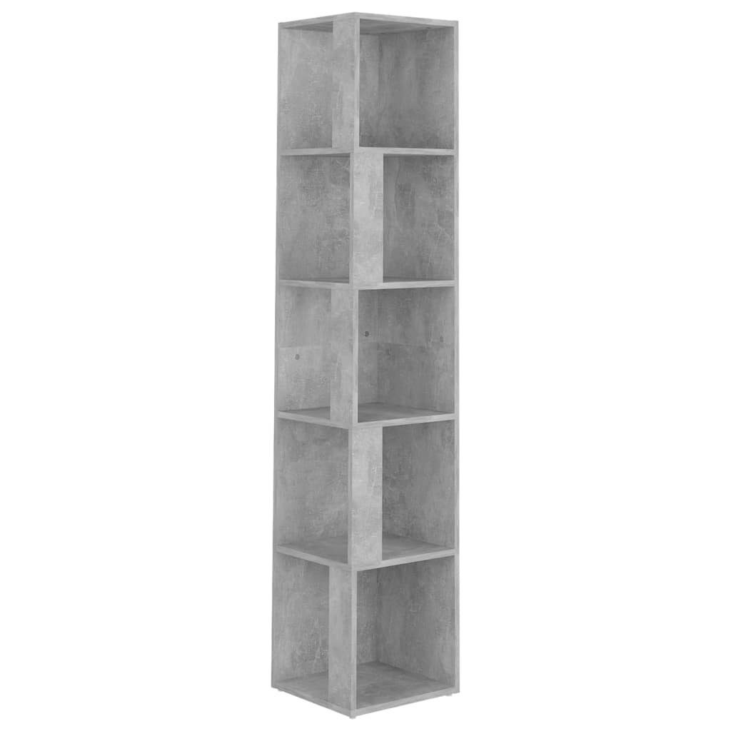 vidaXL Eckregal Eckregal Betongrau 33x33x164,5 cm Holzwerkstoff, 1-tlg.