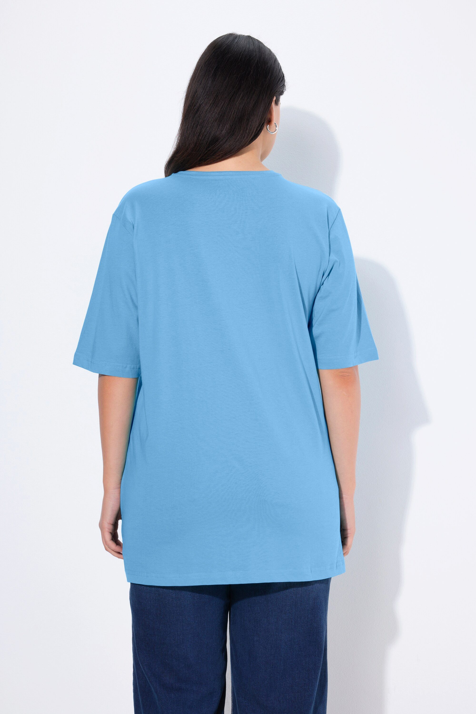 Ulla Popken T-Shirt T-Shirt V-Ausschnitt Relaxed Halbarm