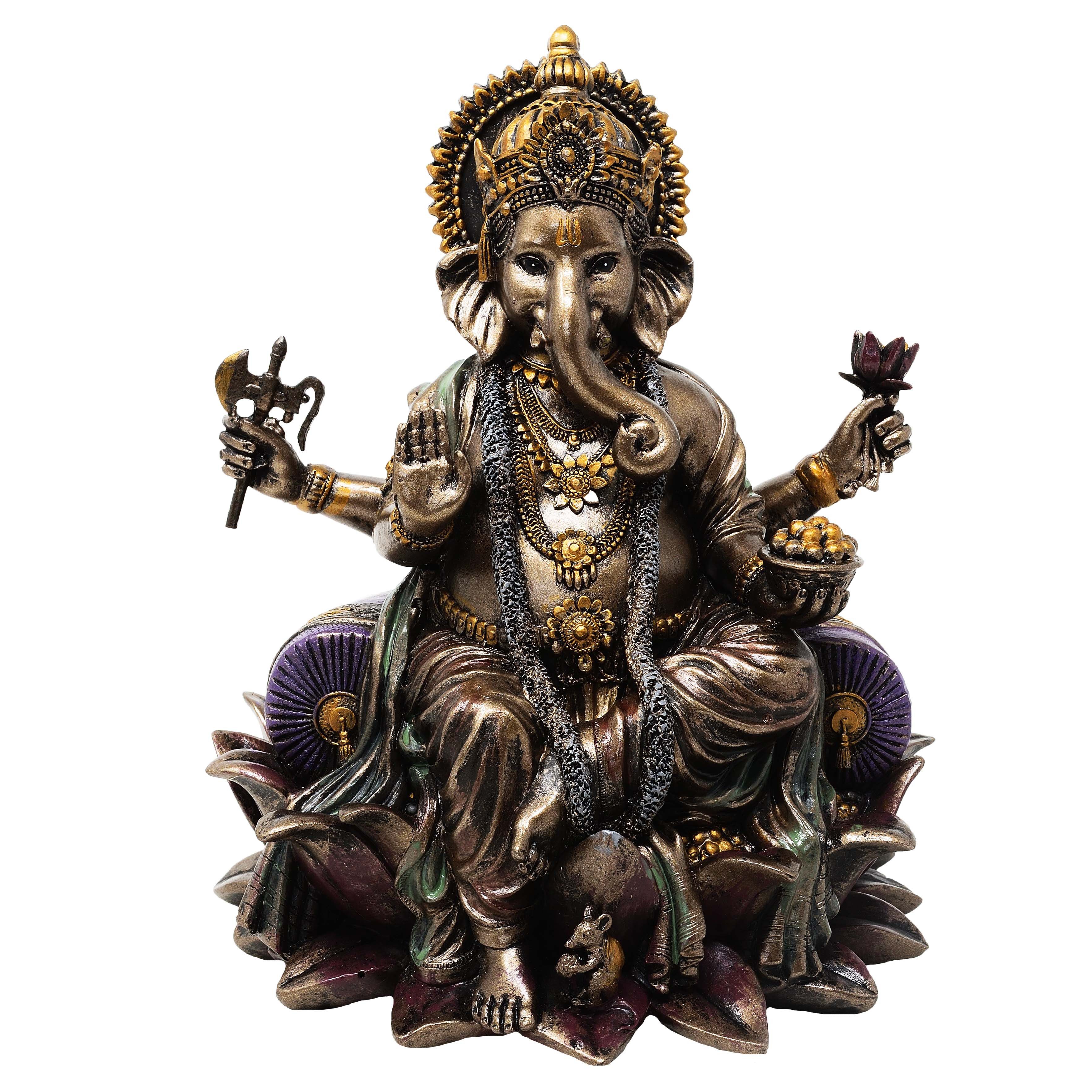 MystiCalls Buddhafigur Ganesha bronzefarben - Dekofigur Buddha Gottheit Got günstig online kaufen